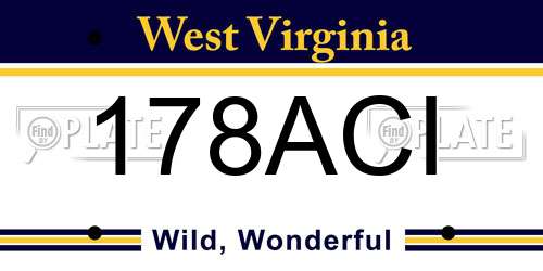 178ACI West Virginia License Plate