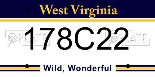 178C22 West Virginia License Plate