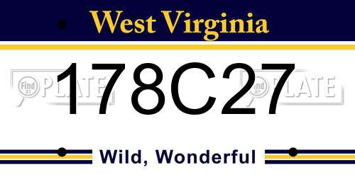 178C27 West Virginia License Plate