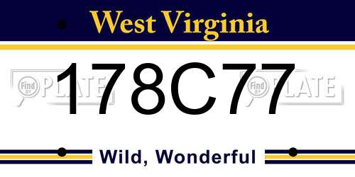178C77 West Virginia License Plate