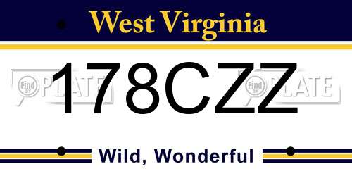 178CZZ West Virginia License Plate
