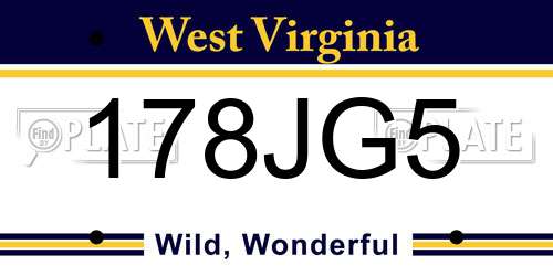 178JG5 West Virginia License Plate