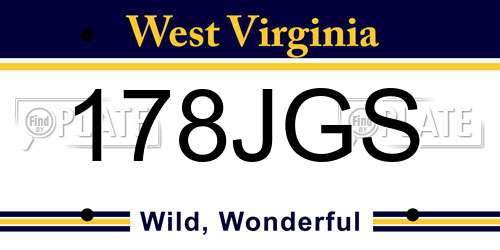 178JGS West Virginia License Plate