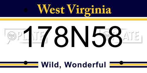 178N58 West Virginia License Plate