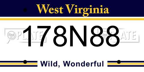 178N88 West Virginia License Plate