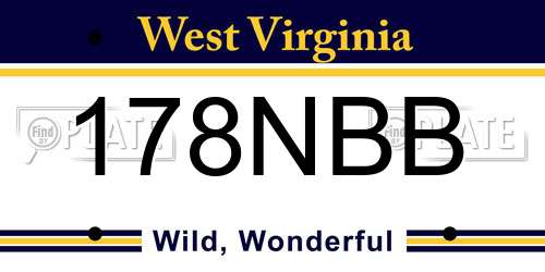 178NBB West Virginia License Plate