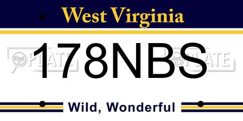 178NBS West Virginia License Plate