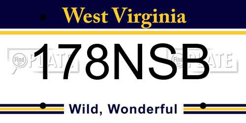 178NSB West Virginia License Plate