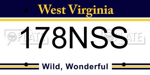178NSS West Virginia License Plate