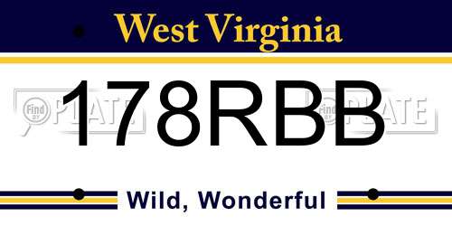 178RBB West Virginia License Plate