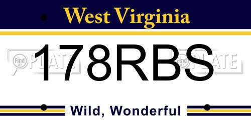 178RBS West Virginia License Plate