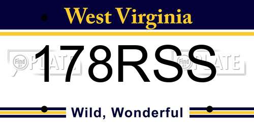 178RSS West Virginia License Plate