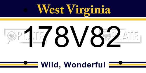 178V82 West Virginia License Plate