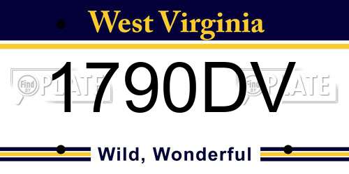 1790DV West Virginia License Plate