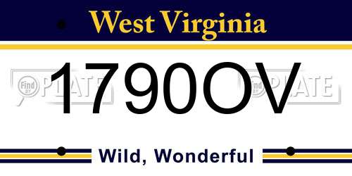 1790OV West Virginia License Plate
