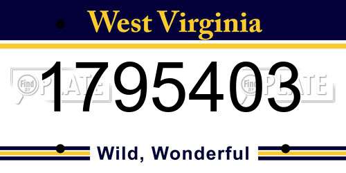 1795403 West Virginia License Plate