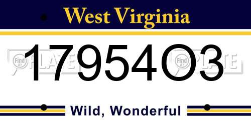 17954O3 West Virginia License Plate
