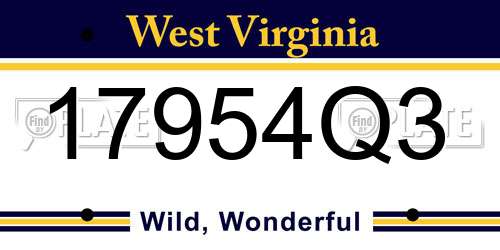 17954Q3 West Virginia License Plate