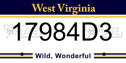 17984D3 West Virginia License Plate