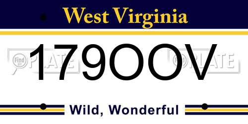 179OOV West Virginia License Plate