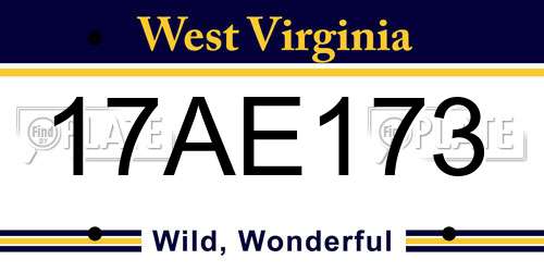 17AE173 West Virginia License Plate