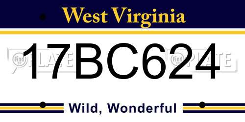 17BC624 West Virginia License Plate