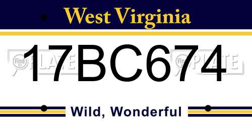 17BC674 West Virginia License Plate