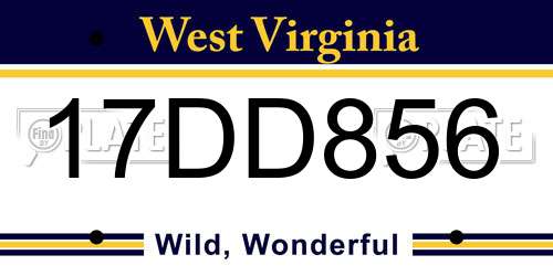 17DD856 West Virginia License Plate