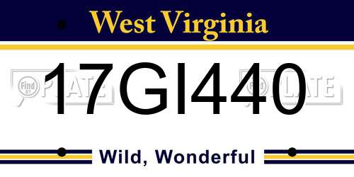 17GI440 West Virginia License Plate
