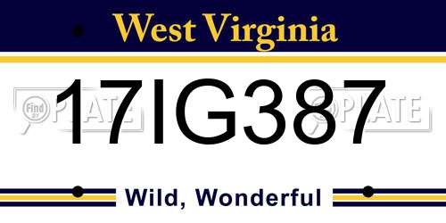 17IG387 West Virginia License Plate
