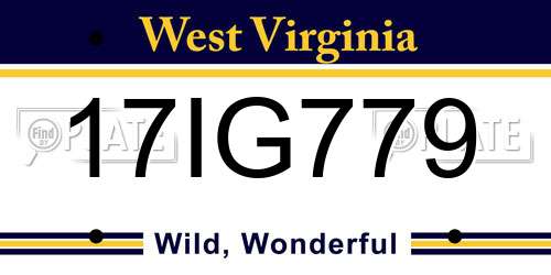 17IG779 West Virginia License Plate