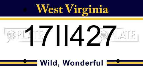 17II427 West Virginia License Plate