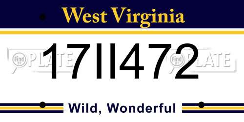 17II472 West Virginia License Plate