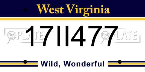 17II477 West Virginia License Plate
