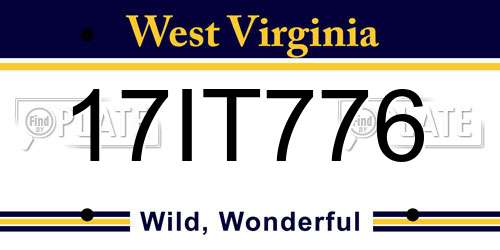 17IT776 West Virginia License Plate