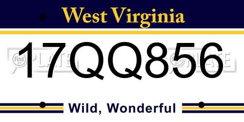 17QQ856 West Virginia License Plate