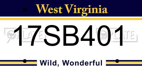 17SB401 West Virginia License Plate