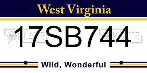 17SB744 West Virginia License Plate