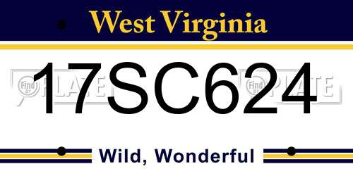 17SC624 West Virginia License Plate
