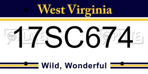17SC674 West Virginia License Plate