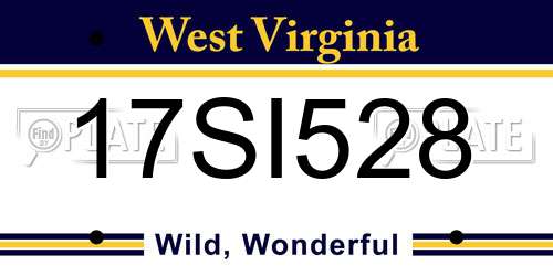 17SI528 West Virginia License Plate