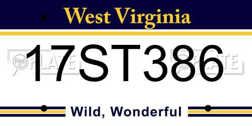 17ST386 West Virginia License Plate