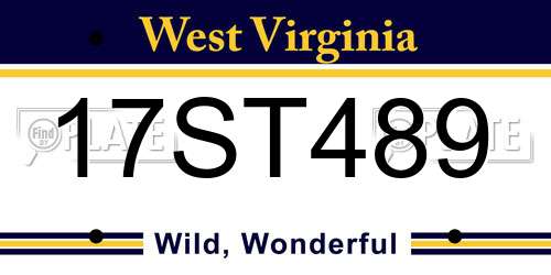 17ST489 West Virginia License Plate