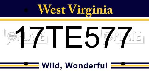 17TE577 West Virginia License Plate