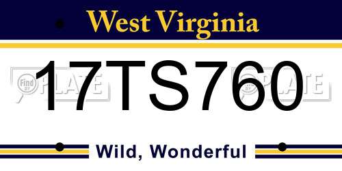 17TS760 West Virginia License Plate