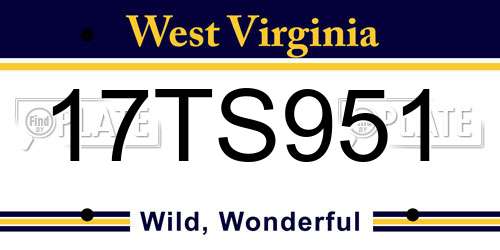 17TS951 West Virginia License Plate