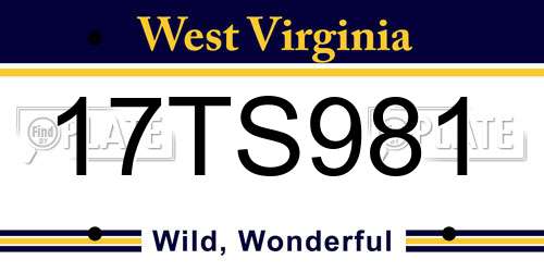 17TS981 West Virginia License Plate
