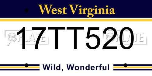 17TT520 West Virginia License Plate