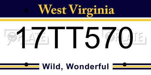 17TT570 West Virginia License Plate