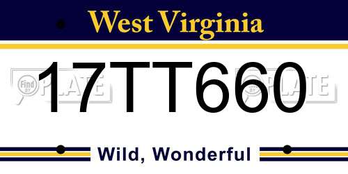 17TT660 West Virginia License Plate